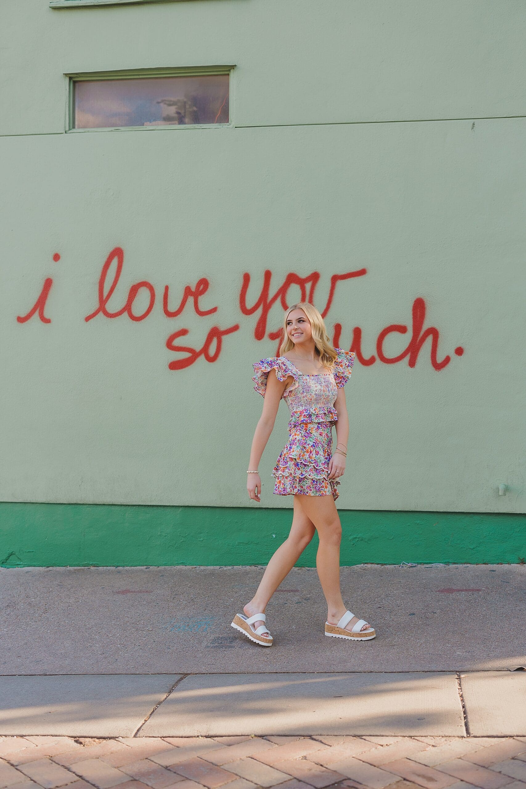 I love you so much senior photo mural in austin texas by Keala Jarvis Photography