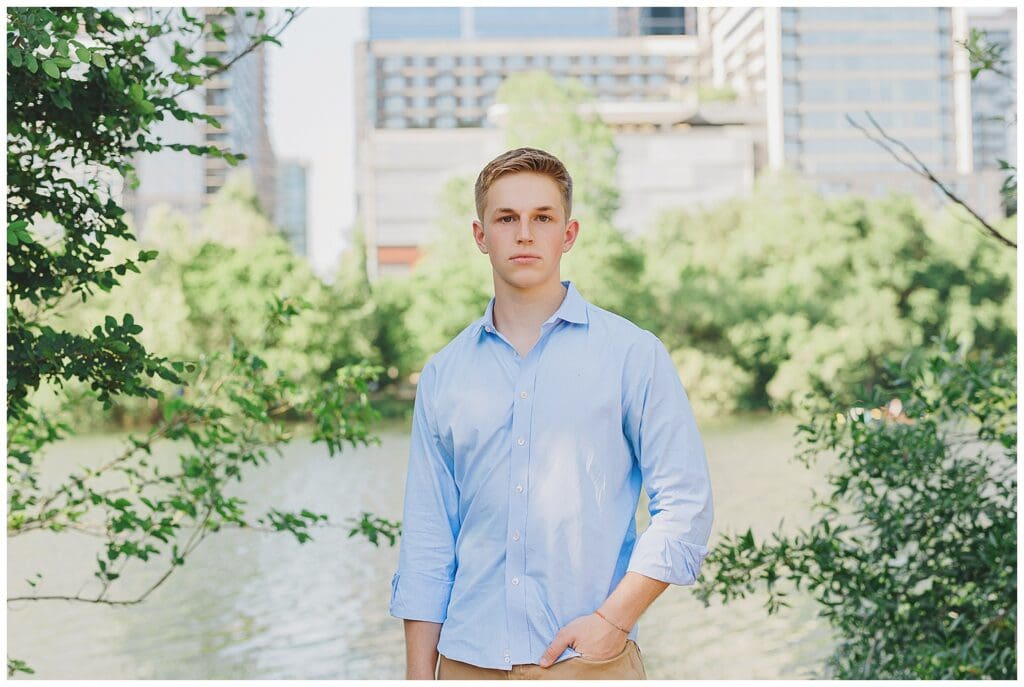 Austin Texas Senior Boy Photos Downtown Skyline by Lady Bird Lake