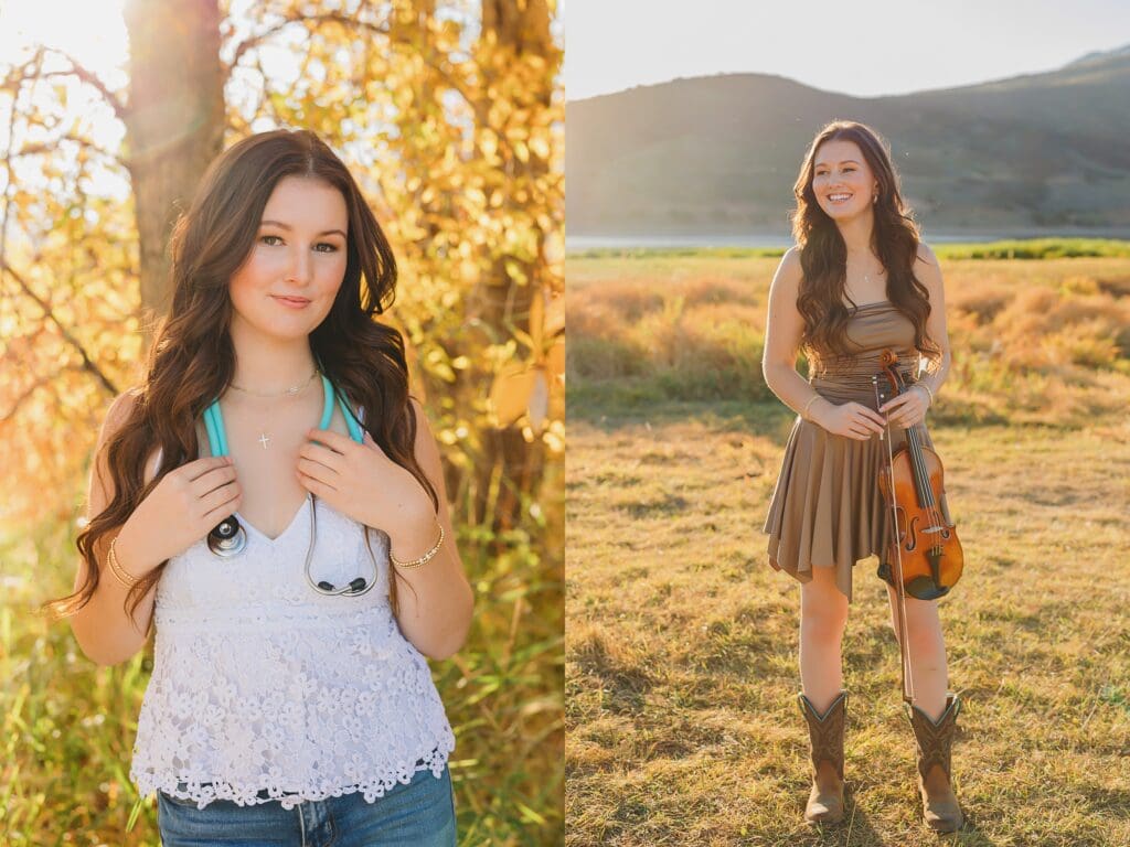 Violin and Nurse Senior Photos by Keala Jarvis Photography