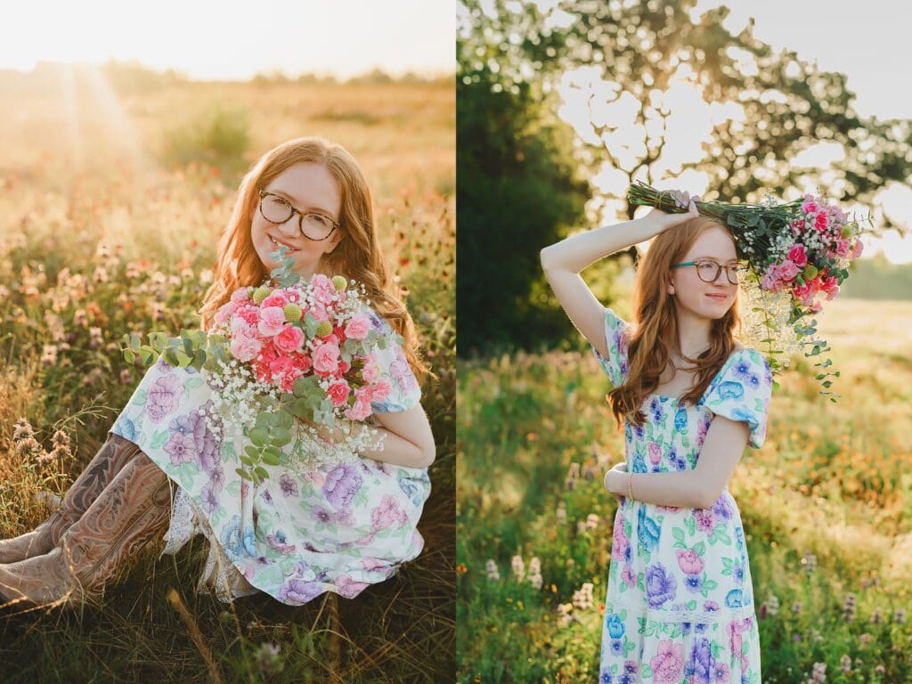 Austin Texas wildflower field senior photos by Keala Jarvis Photography