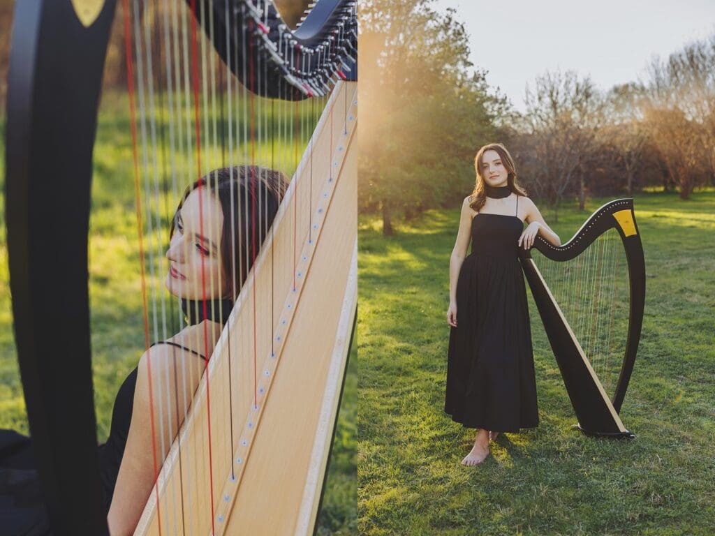 Austin Texas Barton Springs harp senior photos by Keala Jarvis Photography