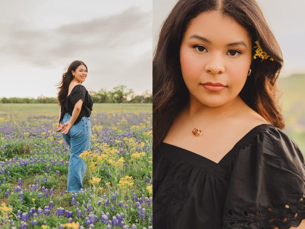 Bluebonnet Muleshoe Bend Spring Senior Photos by Keala Jarvis Photography Austin Texas