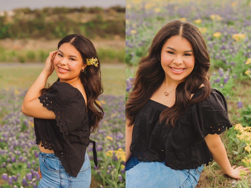 Bluebonnet Muleshoe Bend Spring Senior Photos by Keala Jarvis Photography Austin Texas