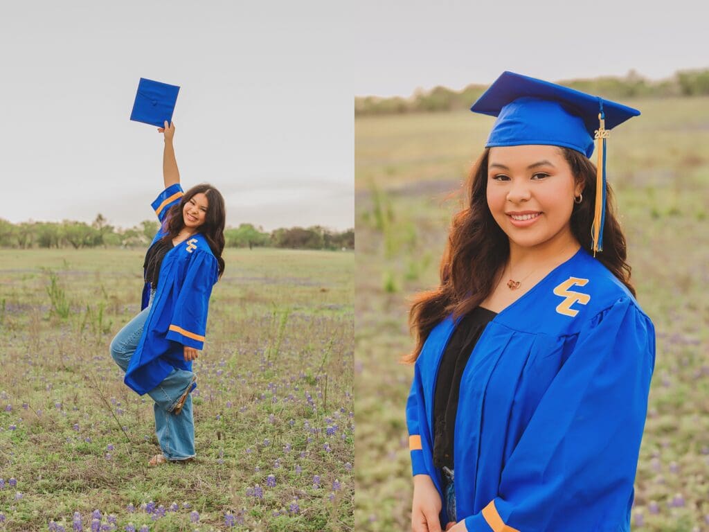 Bluebonnet Muleshoe Bend Spring Senior Photos by Keala Jarvis Photography Austin Texas