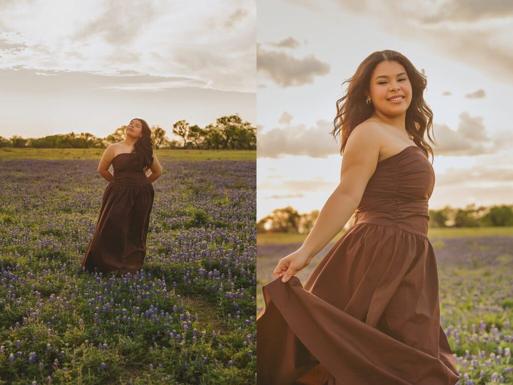 Bluebonnet Muleshoe Bend Spring Senior Photos by Keala Jarvis Photography Austin Texas