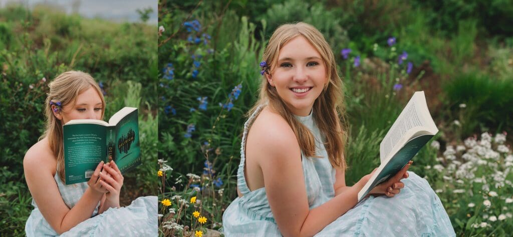 Senior Photo with Favorite Book Photography by Keala Jarvis