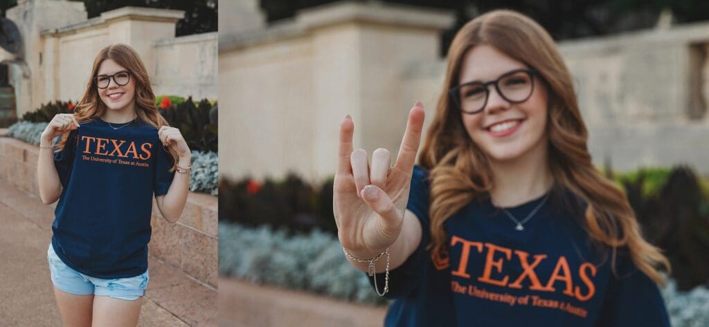 College Announcement Photos UT Senior Photography in Austin Texas
