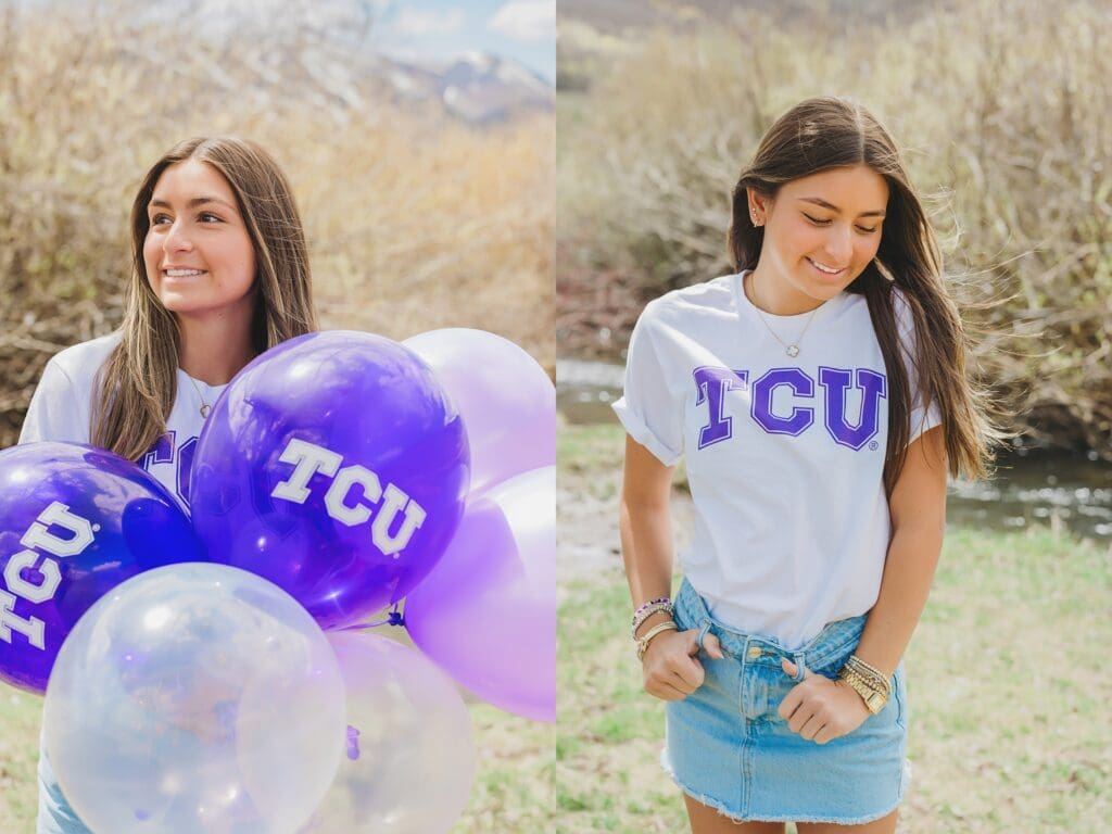 College Announcement Photos TCU Senior Photography in Austin Texas