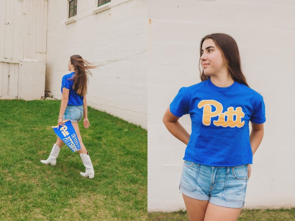 College Announcement Photos Pitt University Senior Photography in Austin Texas
