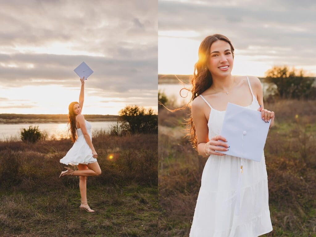 Austin Georgetown Texas Georgetown Lake Round Rock High School Senior Photos with Grad Cap by Keala Jarvis