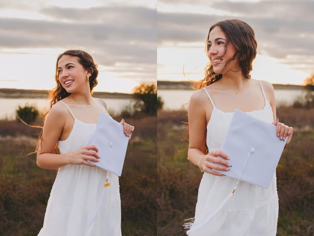 Austin Georgetown Texas Georgetown Lake Round Rock High School Senior Photos with Grad Cap by Keala Jarvis