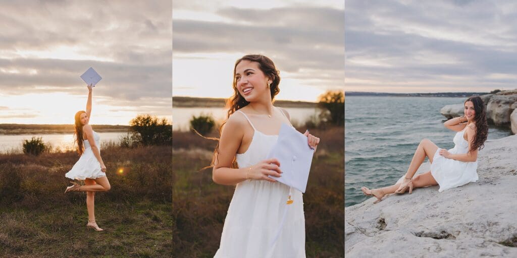 Austin Georgetown Texas Georgetown Lake Round Rock High School Senior Photos with Grad Cap by Keala Jarvis