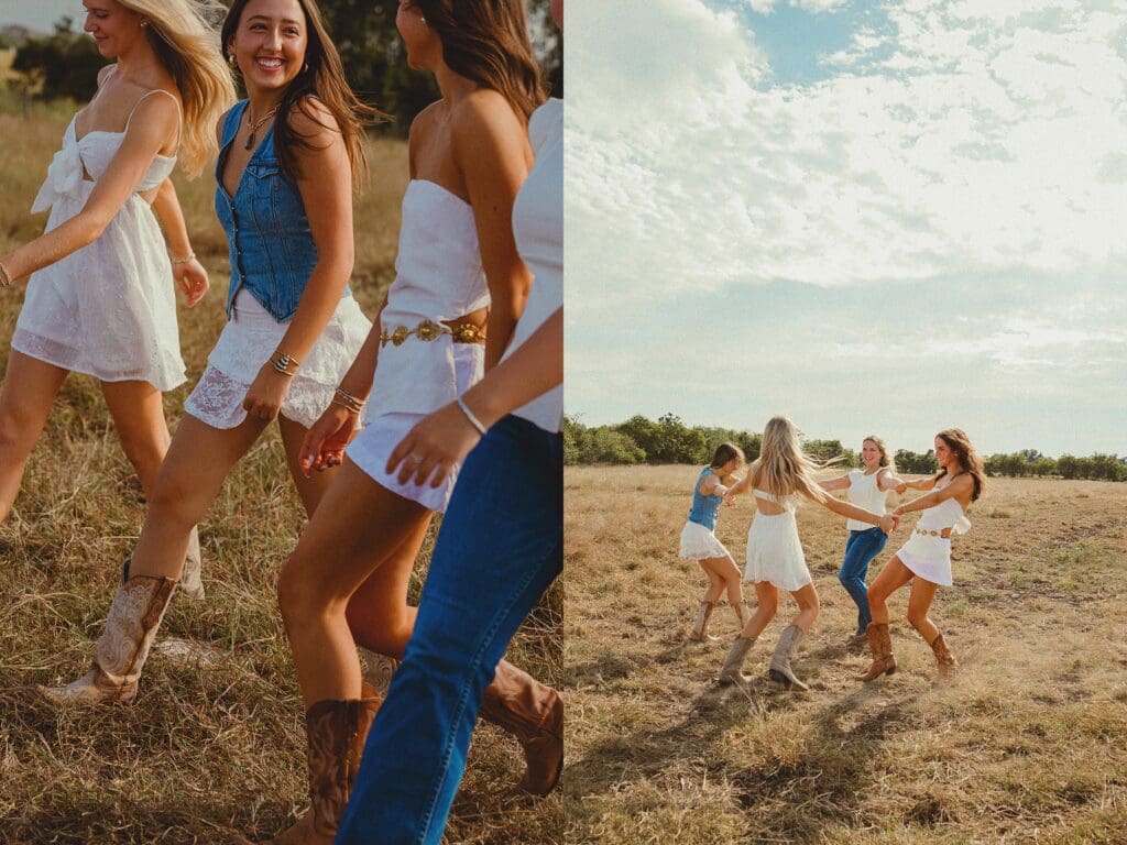 Austin senior photographer capturing senior rep team at a cattle ranch