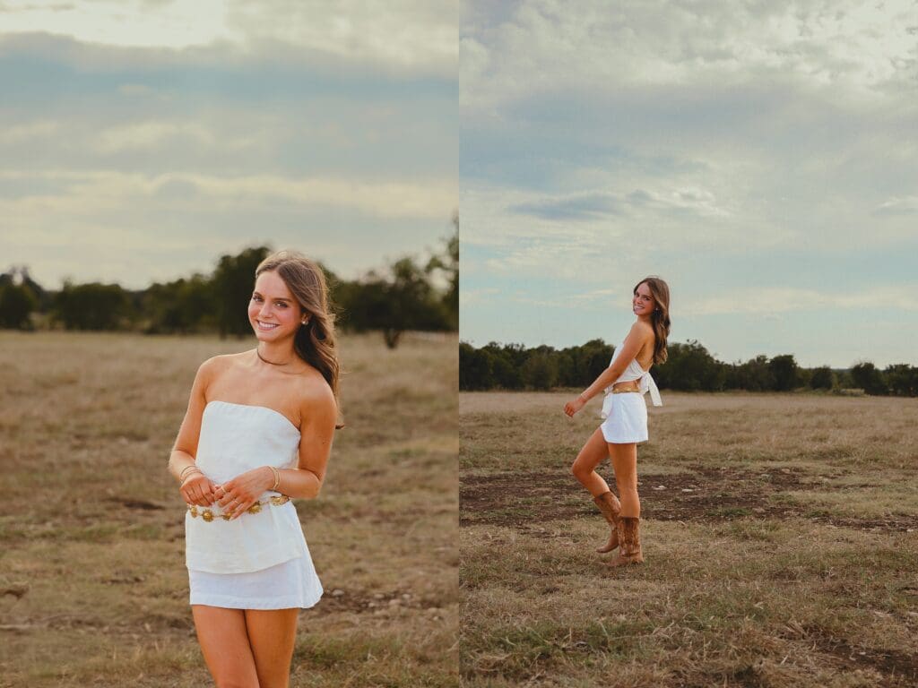 Austin senior photographer capturing senior rep team at a cattle ranch