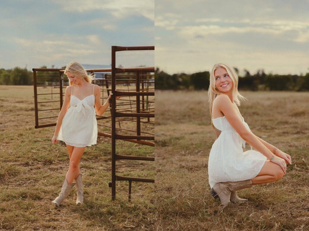 Austin senior photographer capturing senior rep team at a cattle ranch